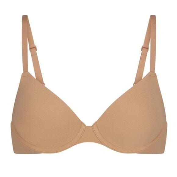Skims 32B Fits everybody tshirt demi bra Ochre Tan Brown NWT - Picture 4 of 7